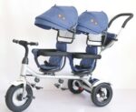 Tricikl za blizance 412-1 "Twins" sa rotirajućim sedištem plavi