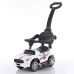 Guralice za decu bele boje sa ručkom za guranje i sigurnosnim obručom