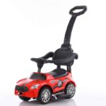 Guralica za decu 459 crvene boje sa ručkom za guranje i sigurnosnim obručom