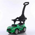 Guralica za decu 459 zelene boje sa ručkom za guranje i sigurnosnim obručom