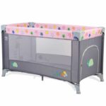 Prenosivi krevetić Safari 1 nivo sivo-roze