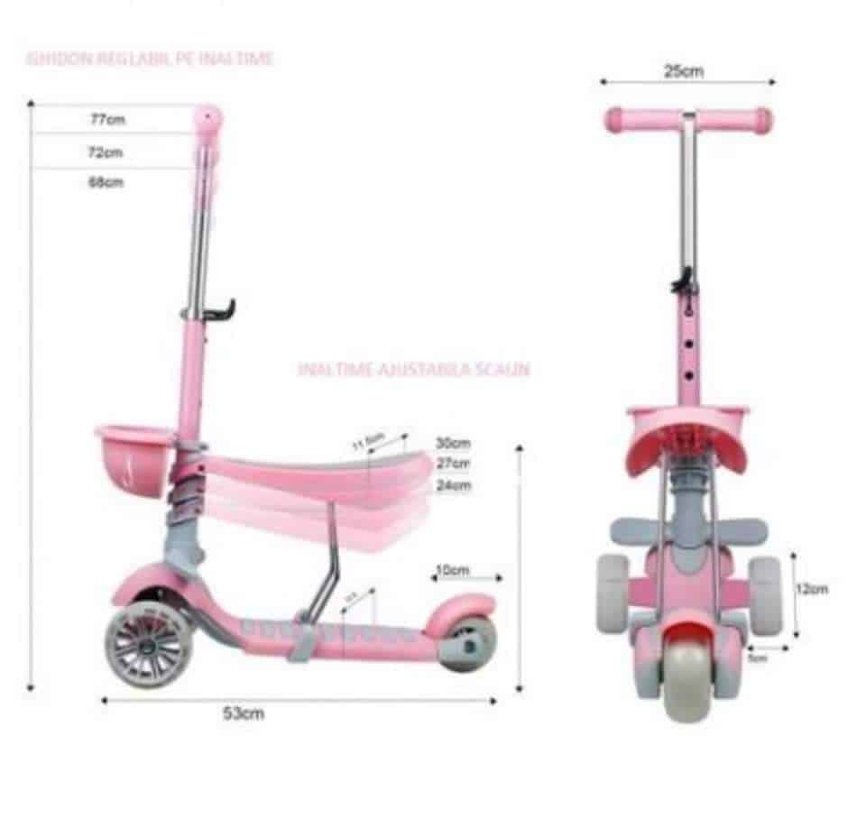 Trotinet 653 Soft roze 5 Trotinet 653 Soft 3u1 roze - Slika 5