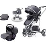 Kolica za bebe BBO Tiffany 3u1 set - siva