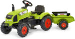Traktor Claas Arion 2041c zeleni sa prikolicom na beloj pozadini