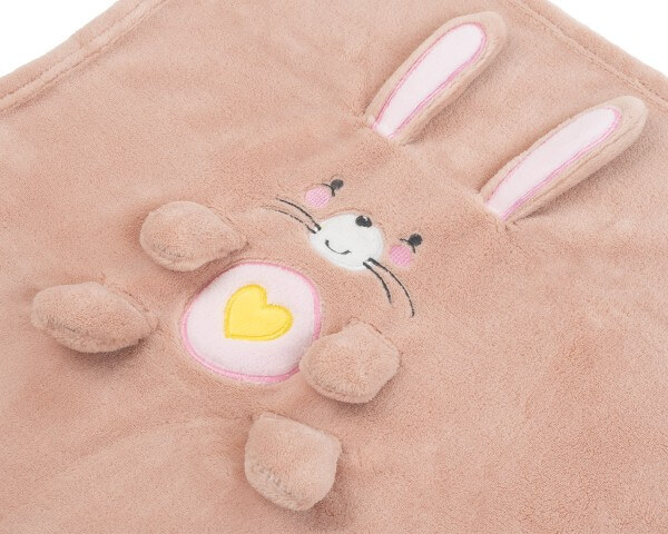Ćebence za bebe PINK BUNNY toze boje koje se pretvara u plišanu igračku zec