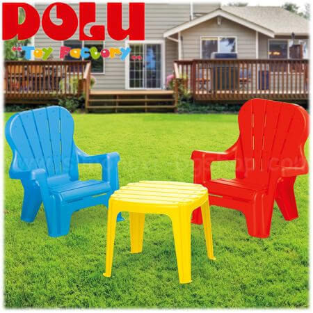 Sto i stolice Dolu 030078 set sa dve stolice crvenom i plavom