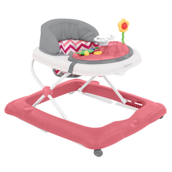 Šetalica za bebe Misty roze boje sa bazom, sedištem i muzičkom talom sa aktivnostima