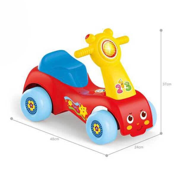 Guralica za decu u obliku motora 520642 crvene boje sa žutim kormanom
