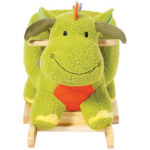 Njihalica za decu Zmaj 40325 zelena slikana spreda