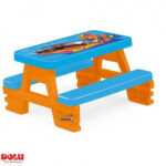 Piknik sto Hot Wheels 023087 narandžasto plavi na beloj pozadini