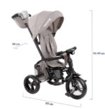 Sklopivi tricikl Nikki 3u1 Kikka Boo sa podesivim naslon i rotirajućim sedištem dark grey melange, kkb20110 - Slika 4