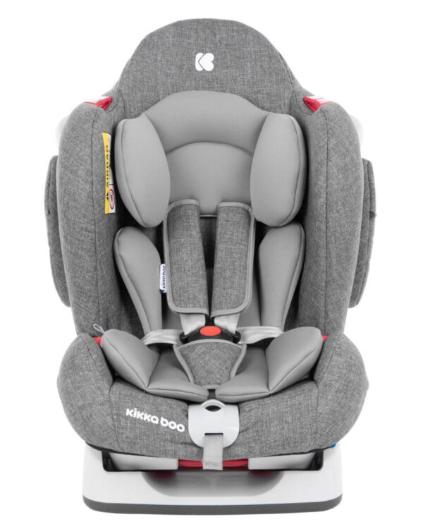 Decije sediste za auto O'Right tamno sive boje za bebe i decu do 25kg sa oborivim naslonom i bočnom zaštitom s preda