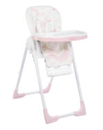 Hranilica za bebe Vitto roze-bele boje sa podesivom visinom sedišta, podesivim naslonom i duplom tacnom