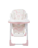 Hranilica za bebe Vitto roze-bele boje sa podesivom visinom sedišta, podesivim naslonom i duplom tacnom