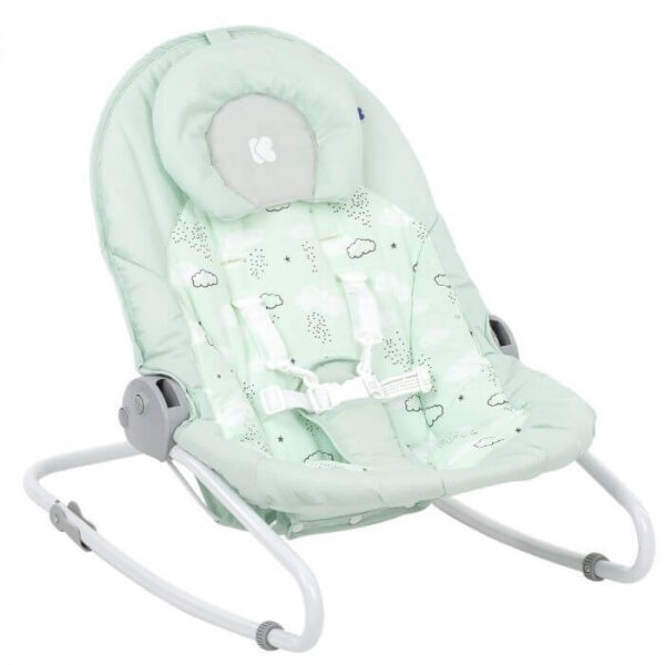 Bebi ljuljaška Mia Stella mint boje sa vrteškom iznad ležaljke i pomičnom tacnom