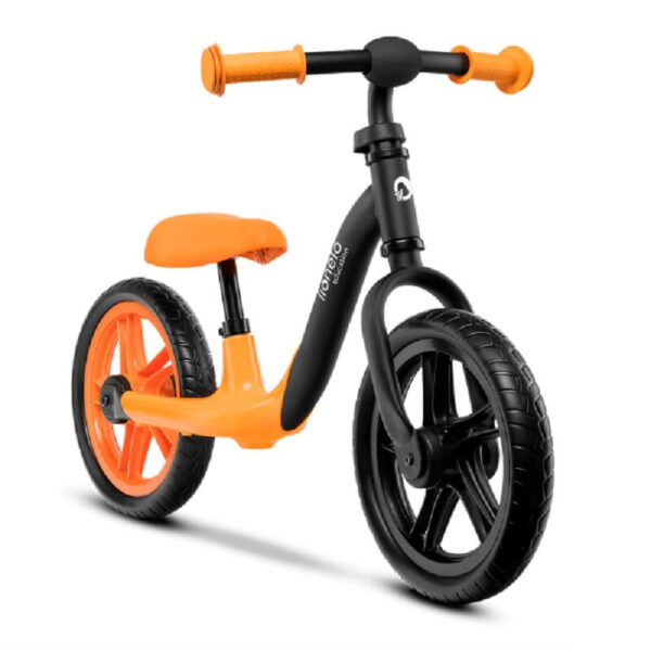 Bicikli bez pedala Alex crno-narandžaste boje za decu na dva točka sa podesivim sedištem i podesivim kormanom