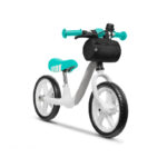 Balans bicikl Arie za decu sivo-mint boje na dva točka sa ručnom kočnicom i torbicom na kormanu