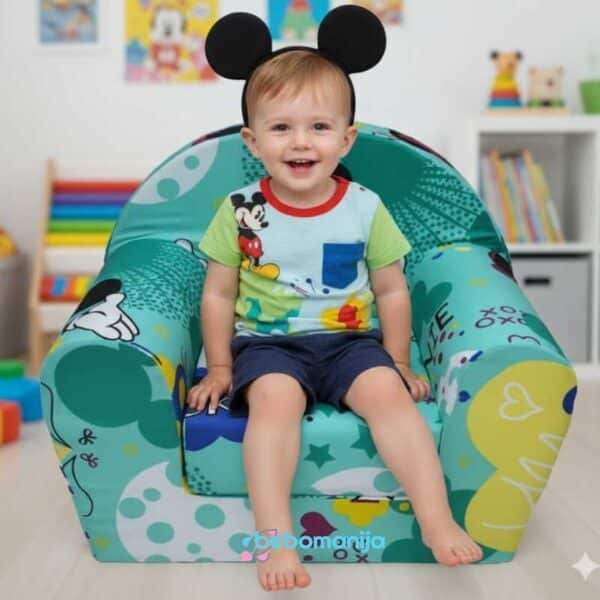 Fotelja na razvlačenje Bambi Miki zelena