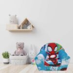 Dečija fotelja na razvlačenje Bambi Spiderman plava slikana u dečijoj sobi