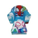 Dečija fotelja na razvlačenje Bambi Spiderman plava prikazana kako izgleda kada se razvuče