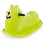 Klackalica za bebe Monster zelene boje u obliku čudovišta sa rukohvatima na prednjem delu