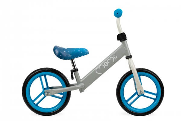 Balans bicikl NASH za decu na dva točka plavo-sive boje sa metalnim ramom, prikazan bočno