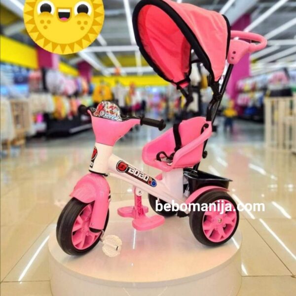 Tricikli za decu Bobo Speed roze boje sa tendom