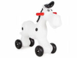 Klackalica 2u1 30952 za decu belo-crne boje sa crvenim rukohvatima, prikazana kao guralica, bez postolja klackanja