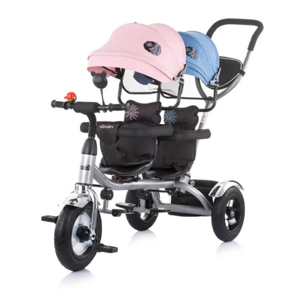 Tricikl za dva deteta 2Play roze-plave boje
