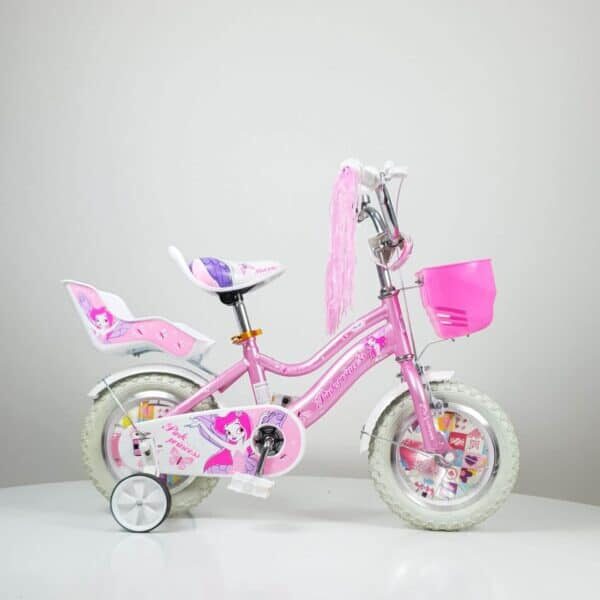 bicikl za decu miss cat 12 rozi prikazan sa strane