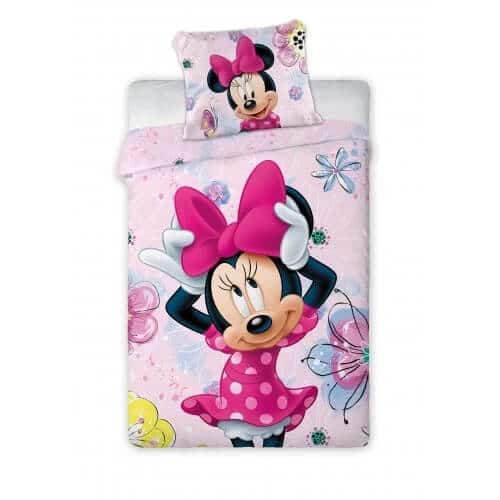 Dečija posteljina Minnie 889 roze boje koja sadrži jastučnicu i jorgansku navlaku