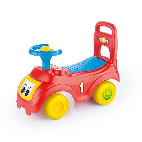 Guralica 080219 crvene boje za decu u obliku autica sa volanom i naslonom