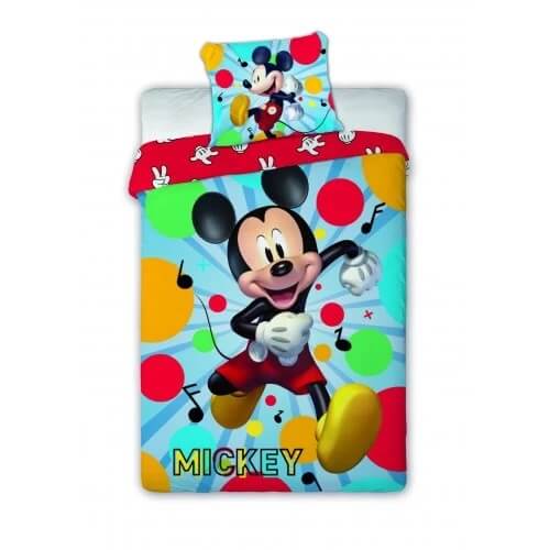 Posteljine za decu Mickey 872 sa motivom Mickey miša koje uključuju jastučnicu i jorgansku navlaku