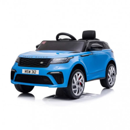range rover velar autić za decu sa kožnim sedištem i mekim gumama metalik plavi prikazan iz profila