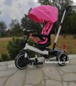 sklopivi trcikl smart roze sa rotacijom obaranjem naslona slikan iz profila