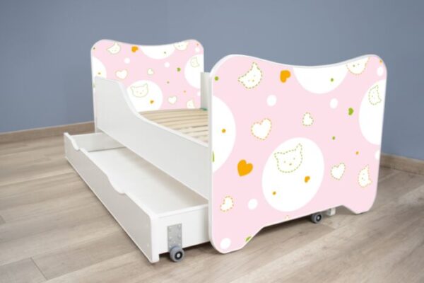 Dečiji krevet sa fiokom i dušekom 160x80cm HAPPY KITTY KITTY - Slika 1