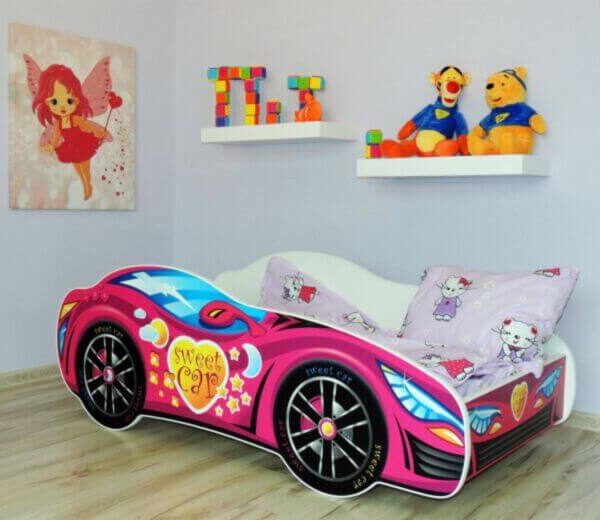 Dečiji krevet sa dušekom 160x80cm SWEET CAR, 74001