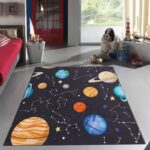 Dečiji tepih sa Kožnom podlogom 120x180cm - Cosmos, crni, TK-018 - Slika 2