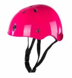 Kaciga za decu 759335 roze boje sa ventilacionim otvorima i sistemom za podešavanje i zatezanje