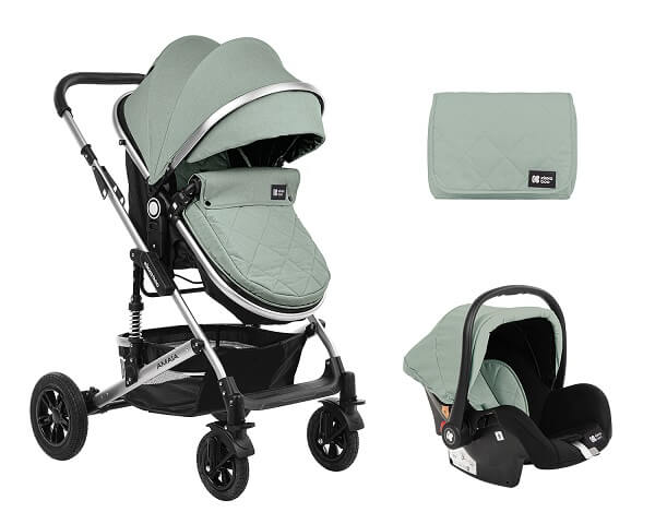 Sistem 3u1 Amaia kolica za bebe mint boje sa auto sedištem 0-13kg