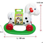 Konjić na ljuljanje sa točkićima 394502 - roze - Slika 2