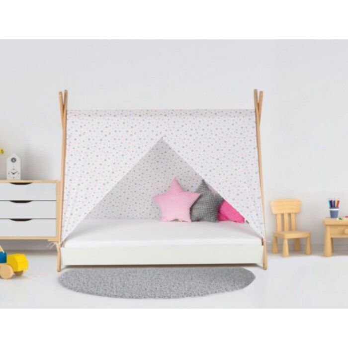 krevet-sa-nadstresnicom-i-dusekom-160x80-tipi-beli.jpg Krevet sa nadstresnicom i dušekom 160X80 TIPI BELI, 7719 - Slika 1