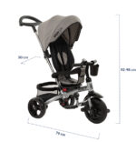 Tricikl za decu Xammy 3u1 Kikka Boo sa blagim podešavanjem naslona i pretvaranjem u balans bicikl - crni, kkb20148 - Slika 8