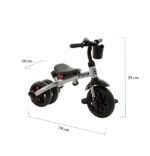 Tricikl za decu Xammy 3u1 Kikka Boo sa blagim podešavanjem naslona i pretvaranjem u balans bicikl - crni, kkb20148 - Slika 2