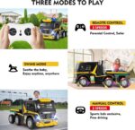 Licencirani kamion Axor sa prikolicom na akumulator 283 Mercedes Benz sa mekim gumama i kožnim sedištem - crveni - Slika 6