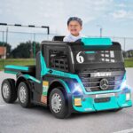 Licencirani kamion Axor sa prikolicom na akumulator 283 Mercedes Benz sa mekim gumama i kožnim sedištem - plavi - Slika 5