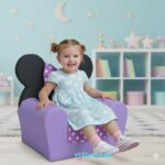 Fotelja na razvlačenje Bambi Lux Mini ljubičasta sa leptir mašnom