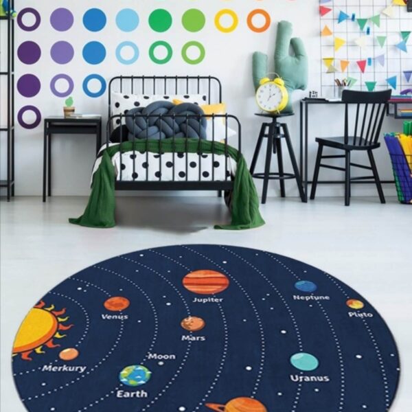 Tepih za decu okrugli Sunčev sistem II