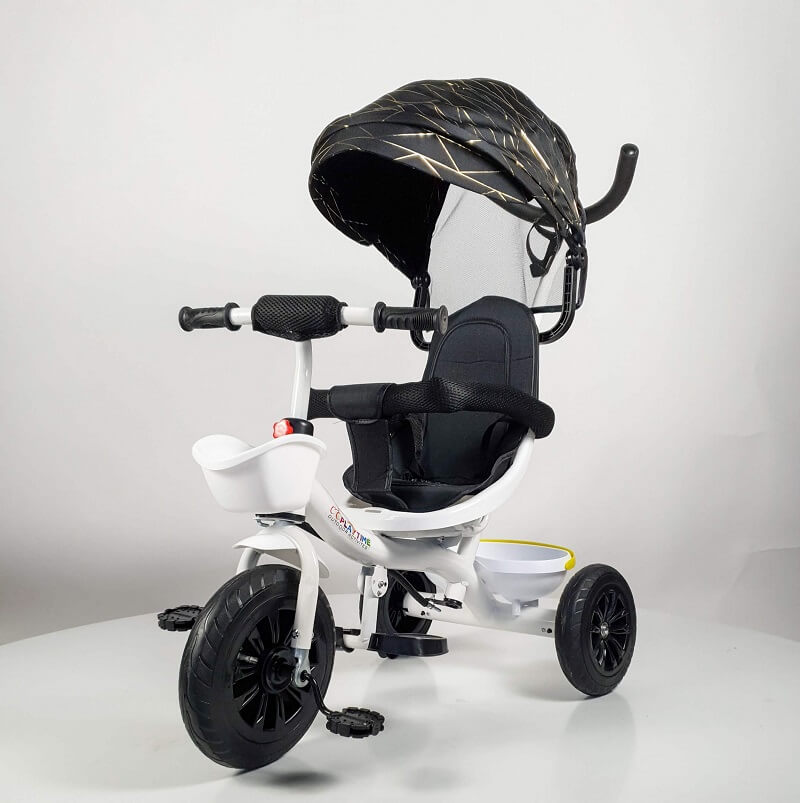 tricikl-442-zlatne-linije-slika-1 Tricikl guralica 442 crne boje i belog rama