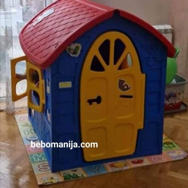 Kućica za decu Dohany plava boja, crveni krov